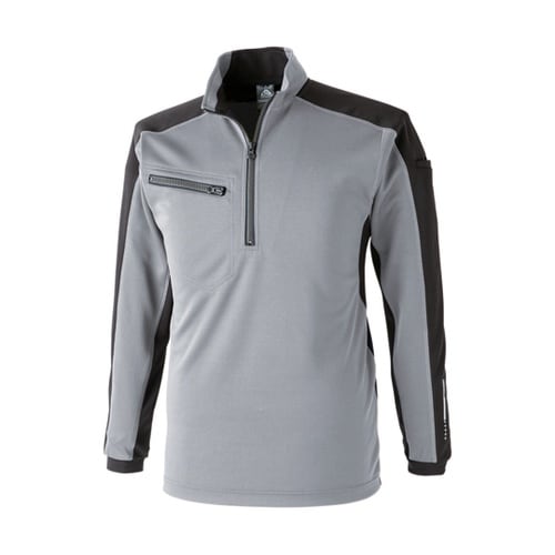 ZIP長袖ポロ 銀 L #1720−26