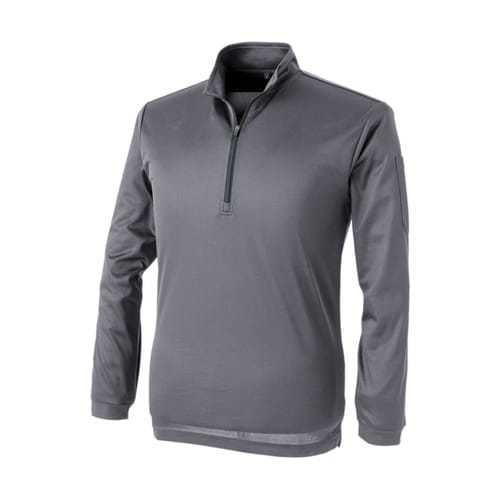 ZIP 長袖ポロシャツ C灰 S #11