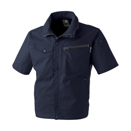 半袖メッシュブルゾン 紺 黒 M #29