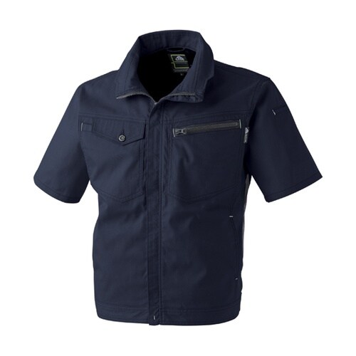 半袖メッシュブルゾン 紺黒LL #290