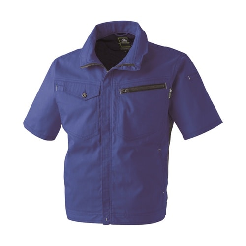 半袖メッシュブルゾン 青 S #2907