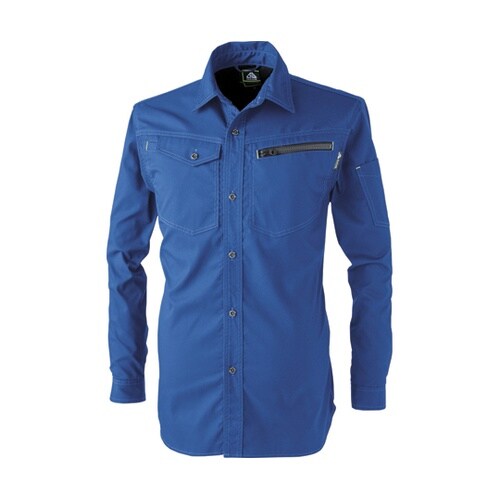 ドビー長袖シャツ ミッド 青 M #29