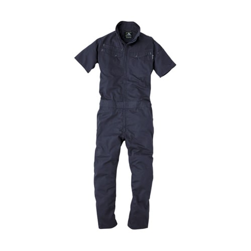 コスパ半袖ツナギ 紺 黒 L #2001