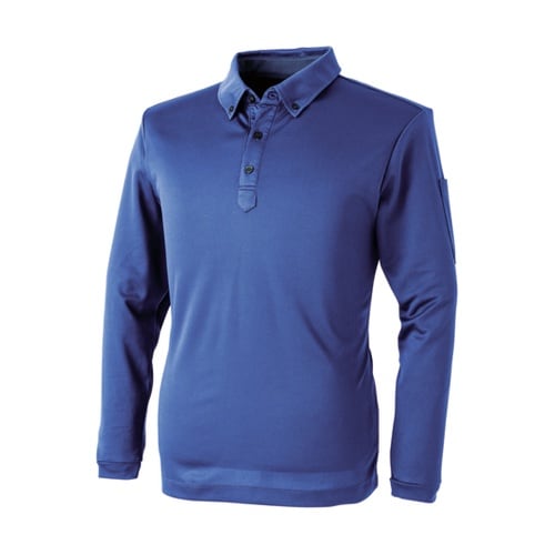 長袖ポロシャツ ミッド 青 L #111