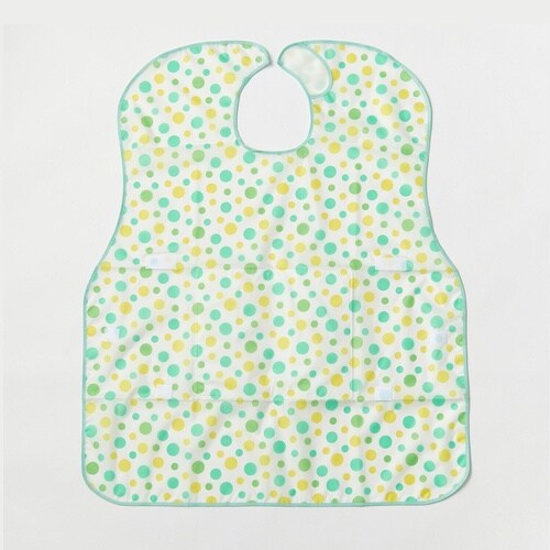食事用エプロン 水玉柄 SP(グリーン)