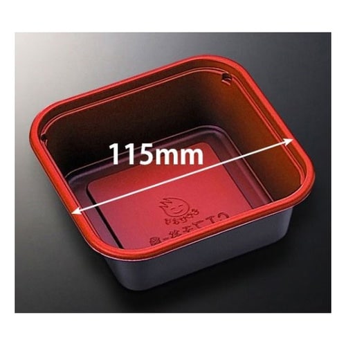 どんぶり容器 CTプチ丼 角 赤−BK