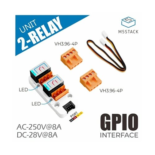M5Stack用2チャンネルSPSTリレ
