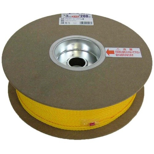 PEカラーロープドラム イエロー 3mm