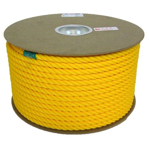 PEカラーロープドラム イエロー 12m