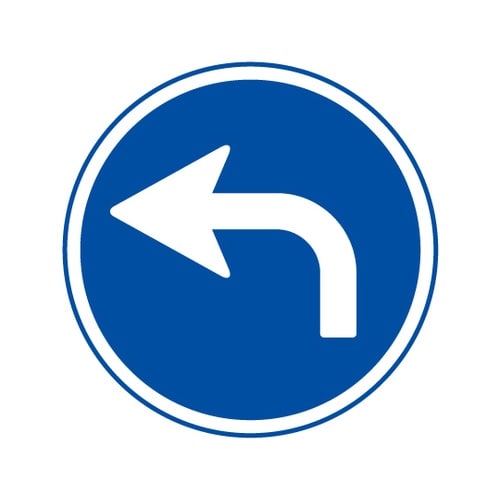 道路用標識 指定方向外進行禁止(左矢印)