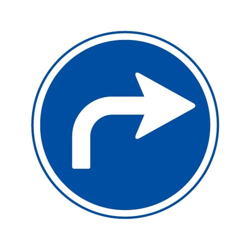 道路用標識 指定方向外進行禁止(右矢印)