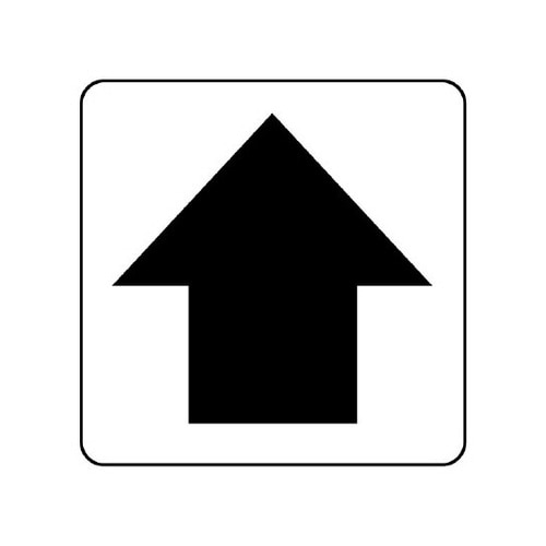 矢印ステッカー 黒 80×80mm 45