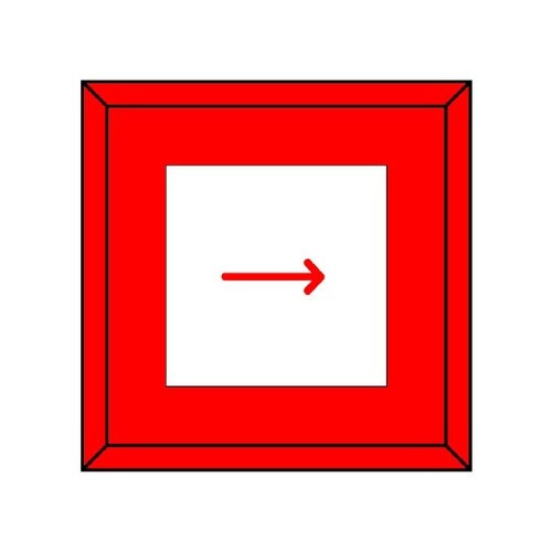 埋設表示杭ユニパイル 矢印 赤 右矢印