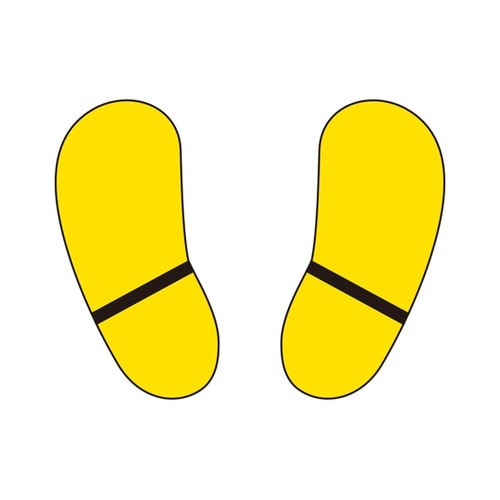 路面貼用ステッカー 足型 黄 819−9
