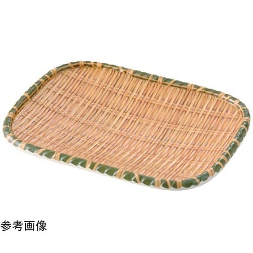 竹風メラミンプレート巻渕 青(角)中 9