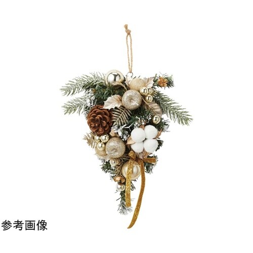 リボンスワッグ【クリスマス飾り】シャンパ