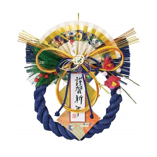 正月飾り 彩 しめ縄紫 38−176−6