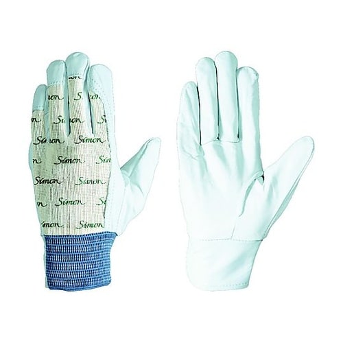 牛本革手袋 甲メリヤス袖口ゴムタック S