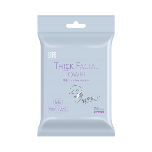 ライフ厚手フェイシャルタオル 25枚×4