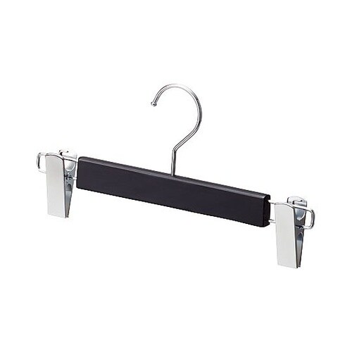 木製ボトムハンガー 黒 外型クリップ付