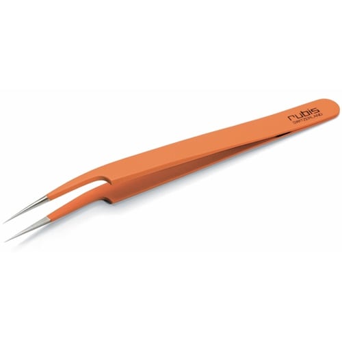 オレンジグリップピンセット 角度付き ポ