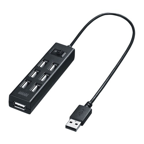 USB2.0ハブ(7ポート・ブラック)