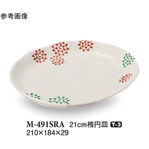 21cm 楕円皿 更紗 5個入 M−49