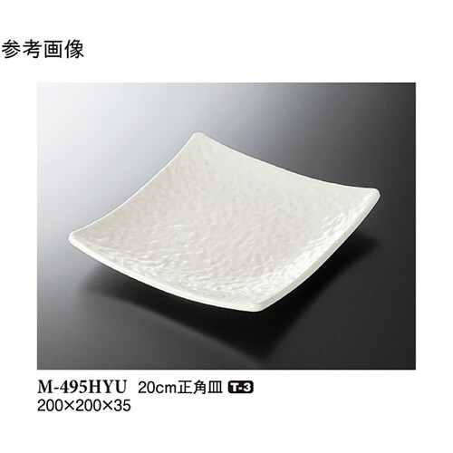 20cm 正角皿 白釉 5個入 M−49