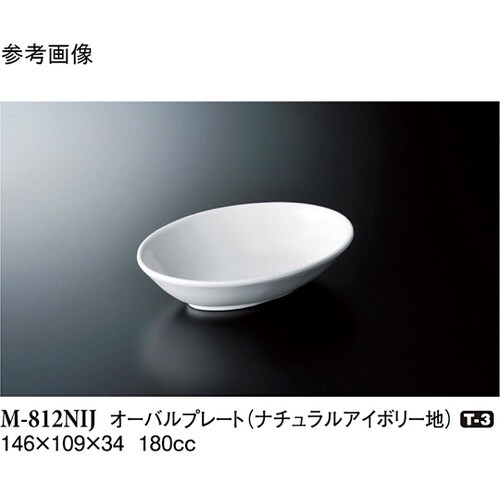 オーバルプレート ナチュラルアイボリー地