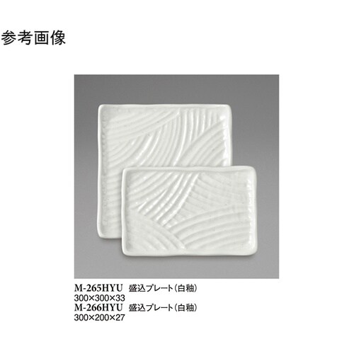 盛込プレート 白釉 300×300×33