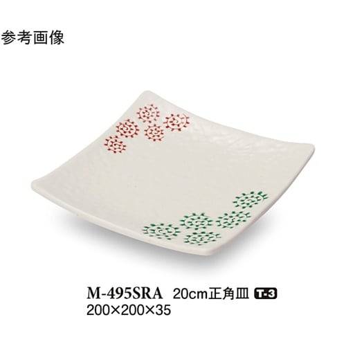 20cm 正角皿 更紗 50個入 M−4