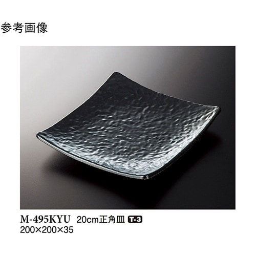 20cm 正角皿 黒釉 50個入 M−4