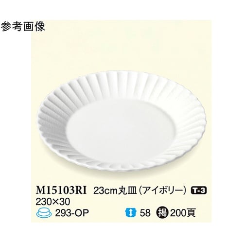 23cm 丸皿 アイボリー 50個入 M