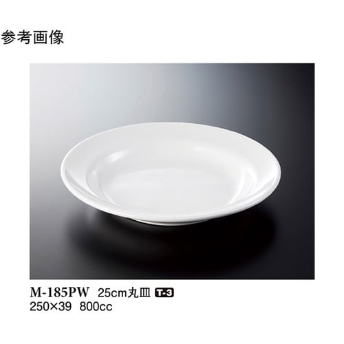 25cm 丸皿 パルホワイト 40個入