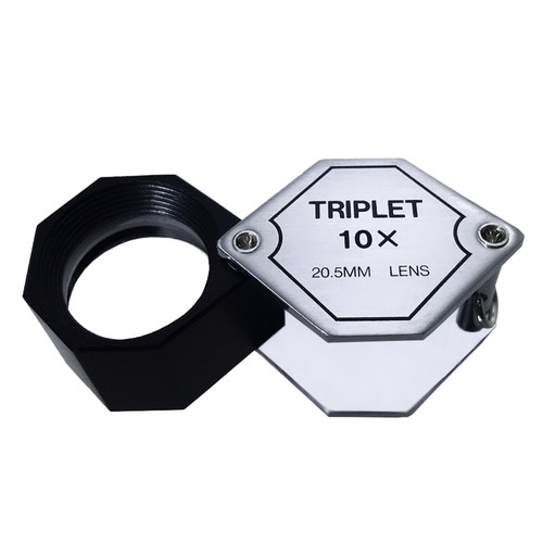 繰出し型 宝石用 六角ルーペ 10x 黒