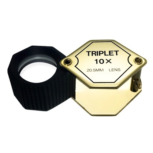 繰出し型 宝石用 六角ルーペ 10x 黒