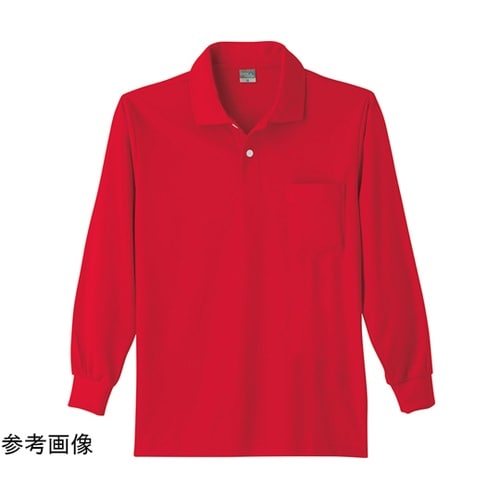 9007 DRY長袖ポロシャツ レッド