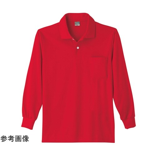 9007 DRY長袖ポロシャツ レッド
