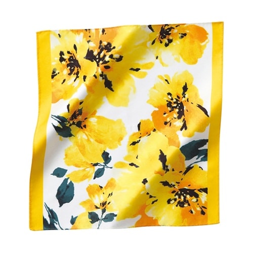ENJOY スカーフ 花柄 イエロー E