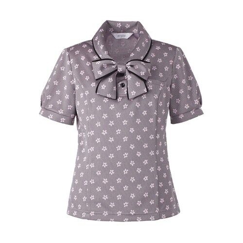 ENJOY ポロシャツ 花モノグラム ピ