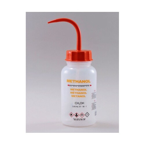 ISOLAB 薬品識別安全洗浄瓶 メタノ