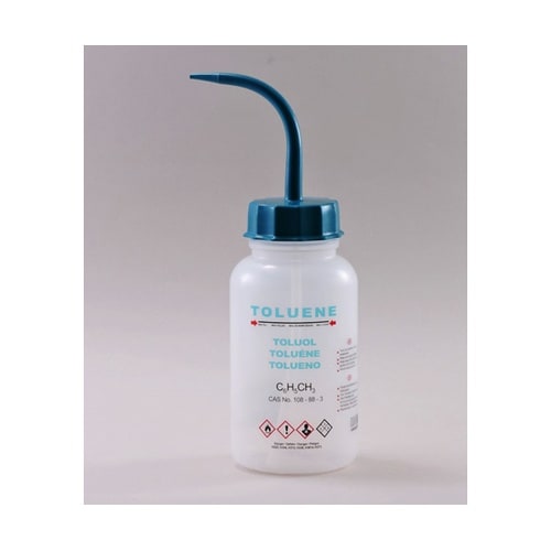 ISOLAB 薬品識別安全洗浄瓶 トルエ