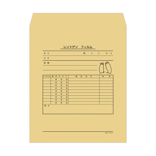 レントゲン袋 四ツ切 クラフト紙 1袋(