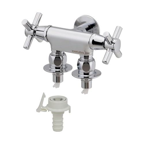 洗濯機用双口水栓 704−129−13