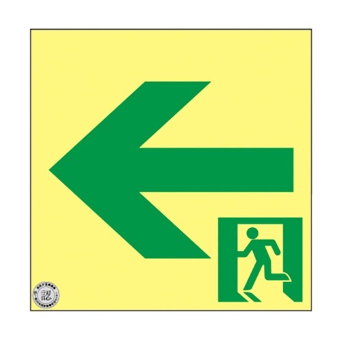 高輝度蓄光避難誘導ステッカー標識 ←非常