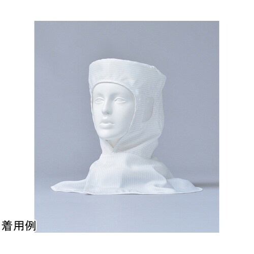 ヘアネット一体型フード 白 L 3K24