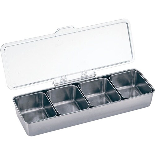 UK ステンレス調味料入バット PC蓋付