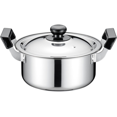 TKG ステンレス プラ柄 実用鍋 18