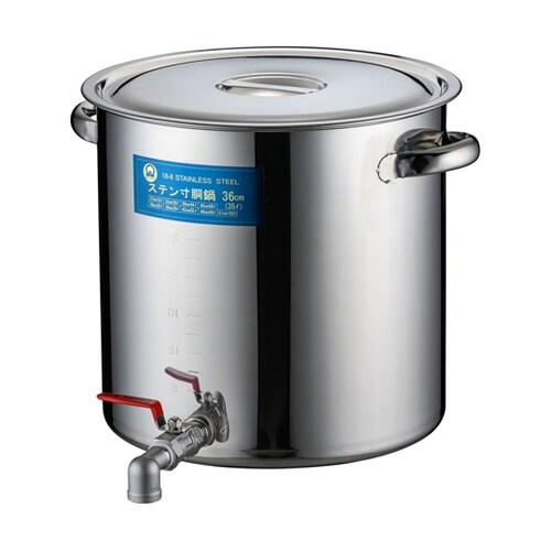 SA18−8蛇口付寸胴(目盛付)36cm