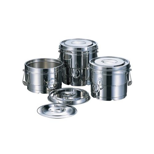 18−8 目盛付二重食缶 14L #14